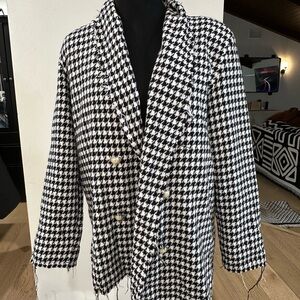 Boohoo Monochrome Houndstooth Jacket